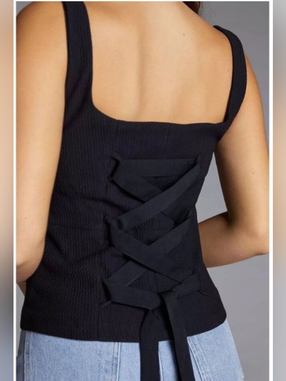 Maeve Tie Back Textured Tankk Top Size Small